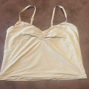 Aerie Smoothez Glitter Camisole  Tank Crop Top XXL Beige Sparkle